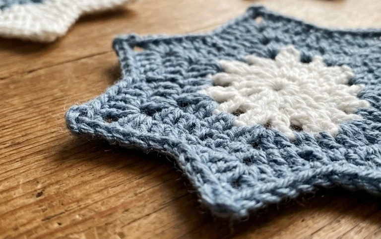 Crochet Snowflake Coaster Pattern - thecaffeinatedsnail.com