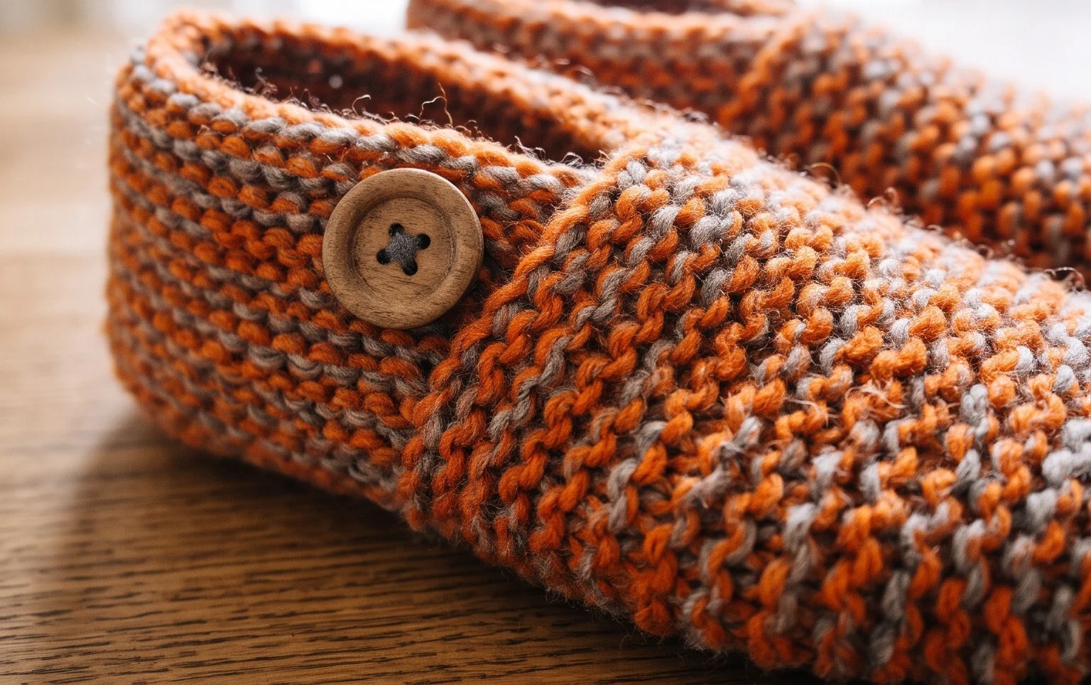 Knit Slippers with Buttons