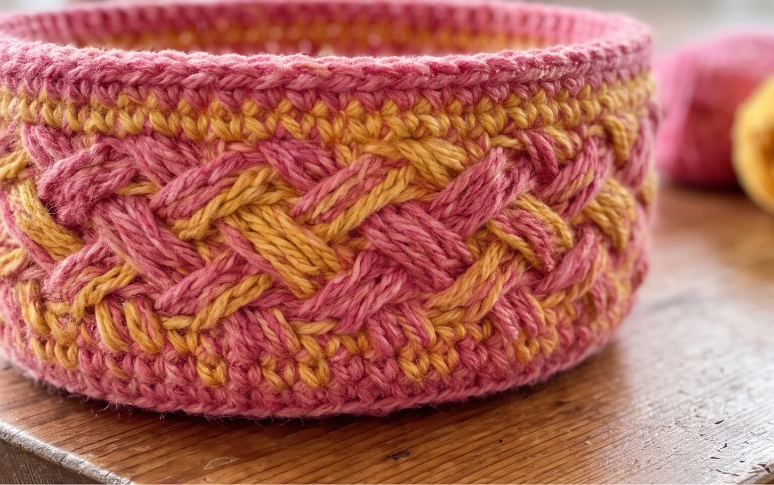 Crochet Celtic Weave Basket