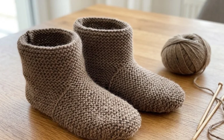 Einfache Hausschuhe stricken: Kostenlose Anleitung für alle